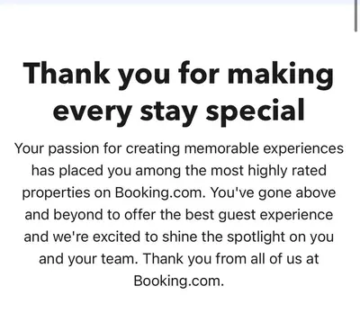 a sign that says thank you for making every stay special at Julia's cottage in Kalyves