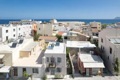 an aerial view of a city with buildings at La Canea Living in Chania Town