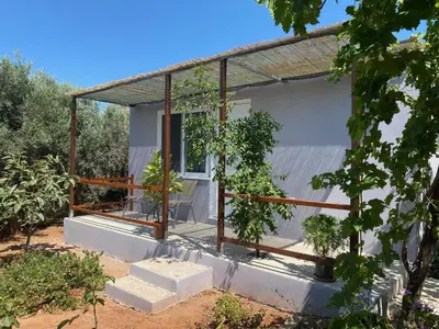 a house in the middle of a garden at Vine Veranda in Palaiochóra
