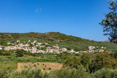 a small town on the side of a hill at Argiros House in Chania Town