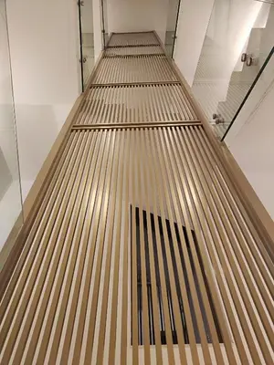 a large metal floor in a room with aadders at Ammos Paleochora Hotel in Palaiochóra