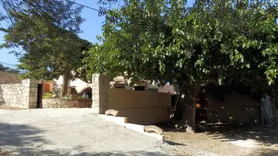 a tree in front of a house with a wall at Mouri Villa in Mouríon