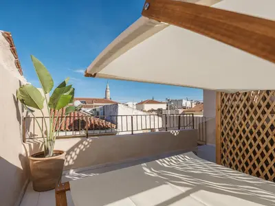 a balcony with a view of a city at Casa Athanasia in Chania Town