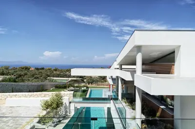 a view of a house with a swimming pool at Villa St John - Wellness & Entertainment by etouri in Chania Town