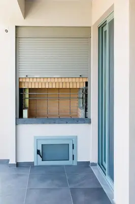 a fireplace in the side of a house at Exquisite Crete Villa Villa Kleanthi 4 Bedroom Private Pool in Stalos