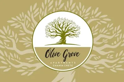 an image of a tree in a round label at Olive Grove Apartment in Chania Town