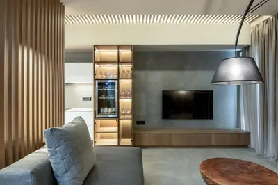 a living room with a couch and a table at Zakro Luxury Living Chania in Chania Town