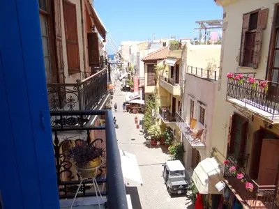 a view of a street from an apartment balcony at Villa Archondisa in Chania Town