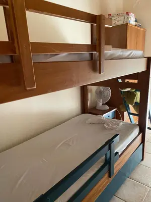 a pair of bunk beds in a room at Evgoro in Chania Town