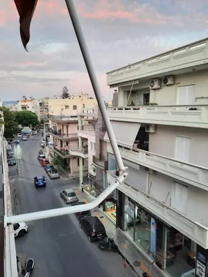 a view of a city street from a gondola at Apartment Chania - Nea Chora in Chania Town