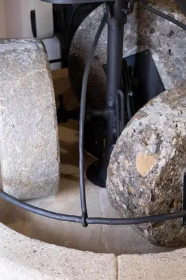 a close up of a rock next to a bike at The Fabrica Falasarna in Plátanos