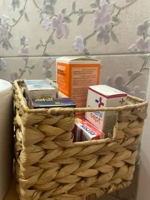 a basket with books and other items in it at Steki Luxury Room 3 in Chania Town