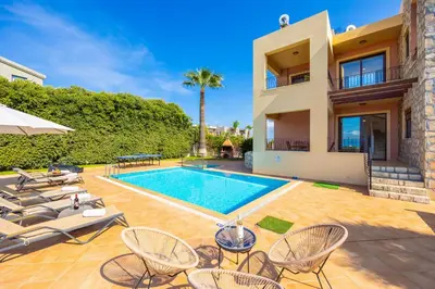 an image of a villa with a swimming pool at Villa Pasiphae 2 in Stalos
