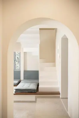 an archway in a room with a mattress at Villa Seyian in Chania Town