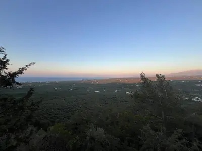 a view from the top of a hill with trees at Sofia's house 2 in Chania Town