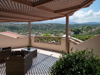 a view from the balcony of a house at Villa Metapothia Gavalochori Crete in Gavalochori