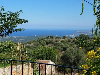 a view of the ocean from a hill at Villa Vigla in Samonás
