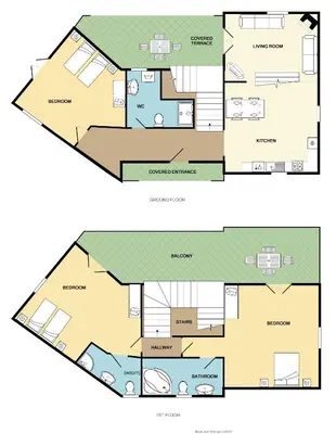 a floor plan of a house at Villa Panos in Stalos in Stalos