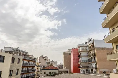 a view of a city with tall buildings at Dimi's Studio Center in Chania in Chania Town