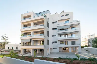 an image of a white apartment building at A3stays a cozy vacation retreat in Chania Town
