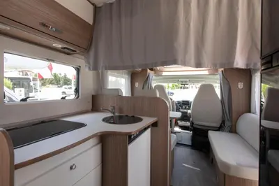 a kitchen in an rv with a sink at CamperLifeCrete in Chania Town