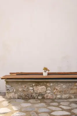 a potted plant sitting on top of a wall at Elirion Luxury Home II in Kamária