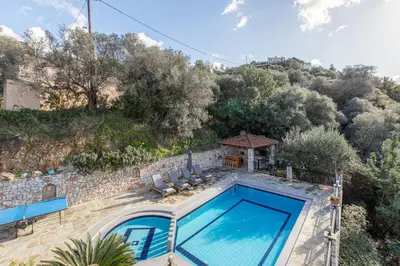 an image of a swimming pool at a villa at Dimosthenis by Vintage Travel in Stalos