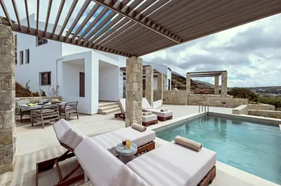 an image of a villa with a swimming pool at Ethereal White Villas in Gramvousá