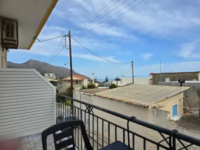 a view from the balcony of a house at Inna Rooms in Fournádhos