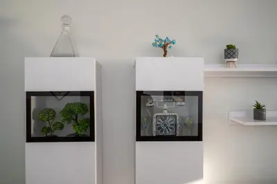 two framed photographs of plants on a white wall at Be Crete - Horizon in Chania Town
