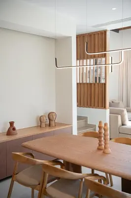a dining room with a table and chairs at Villa Thimi - Luxury Family Villa - Private Pool in Korakiaí