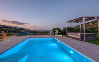 a swimming pool on the roof of a house at Casa Elea in Kissamos