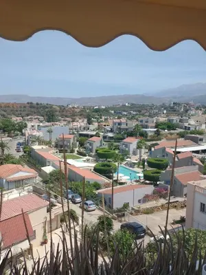 a view of a city from a building at Stylish summer flat, close to beach in Daratso