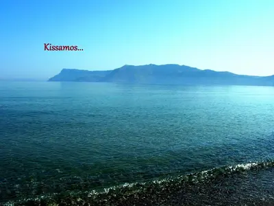 a large body of water with mountains in the background at Callista sea view or garden in Kissamos