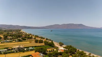 a view of the shoreline of a beach at Edem private camping in Análipsis