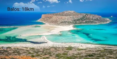 an aerial view of a small island in the ocean at Ifigenias House in Kissamos