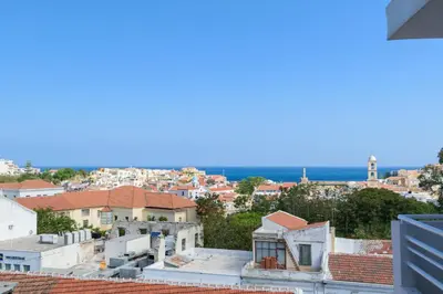 a view of the city from the roof of a building at Archontiki City Hotel in Chania Town