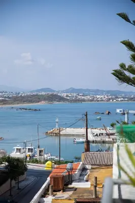 a view of a body of water with a harbor at Chania Sea View Apartment with Free Private Parking in Chania Town