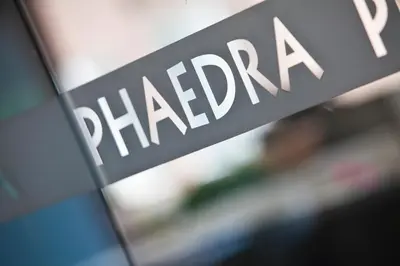 a sign with the word chicago on the side of a building at Phaedra Hotel in Stalos