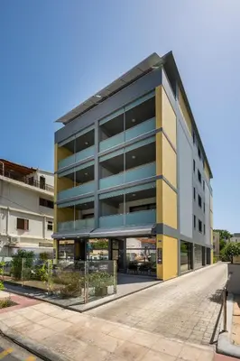 an office building with a lot of windows at Spring Apartments in Chania Town