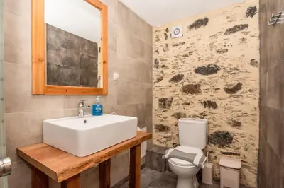 a bathroom with a sink and a toilet at Fairytale Elafonisi in Elafonisi