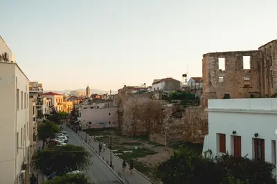 a view of a city street with buildings at Nival Luxury Suites in Chania Town