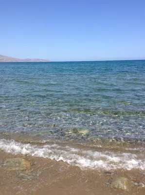 a view of the ocean with rocks in the water at Beach House in Kissamos