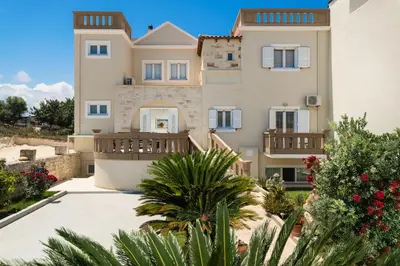 a villa with a view of the house at Villa Ira in Chorafakia