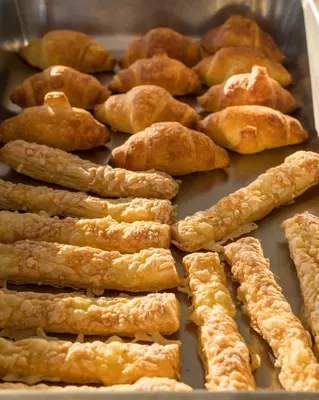 a tray of pastries sitting on a table at Hotel Caretta Beach in Gerani Chanion