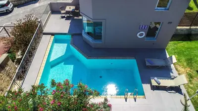 an overhead view of a swimming pool in a house at Lofos Village Chania in Agia Marina Nea Kydonias