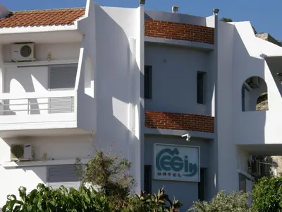 a building with a csis sign on it at Megim Hotel in Palaiochóra
