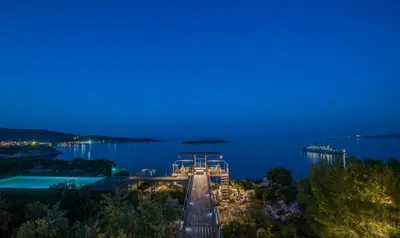 a view of a body of water at night at Olea Prime in Marathi