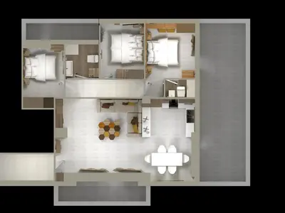 a rendering of a floor plan of a house at Bee House in Kissamos