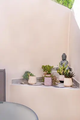 a shelf with potted plants on it at Camara Residence in Chania Town